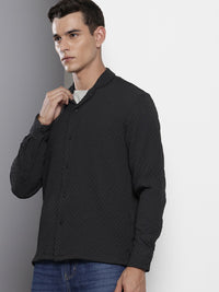 The Indian Garage Co Self Design Opaque Relaxed Fit Casual Shirt