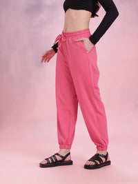 DressBerry Women Mid Rise Regular Fit Textured Joggers
