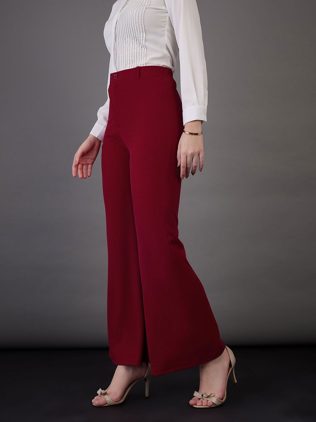 SASSAFRAS worklyf Women High-Rise Bootcut Trousers