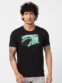 SPYKAR Graphic Printed Slim Fit Cotton T-Shirt