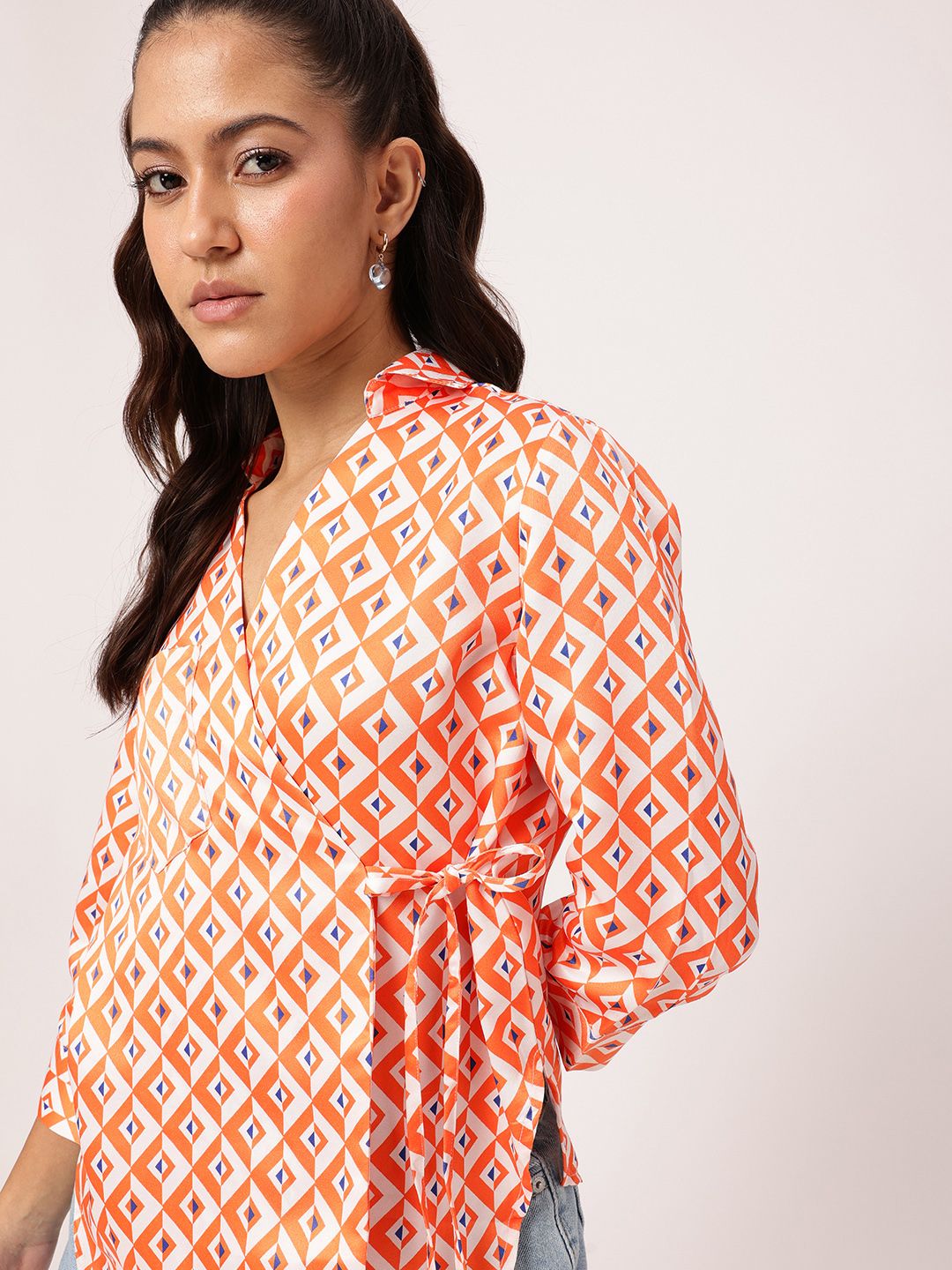 DressBerry Triangle of Awesomeness Shirt Style Wrap Top