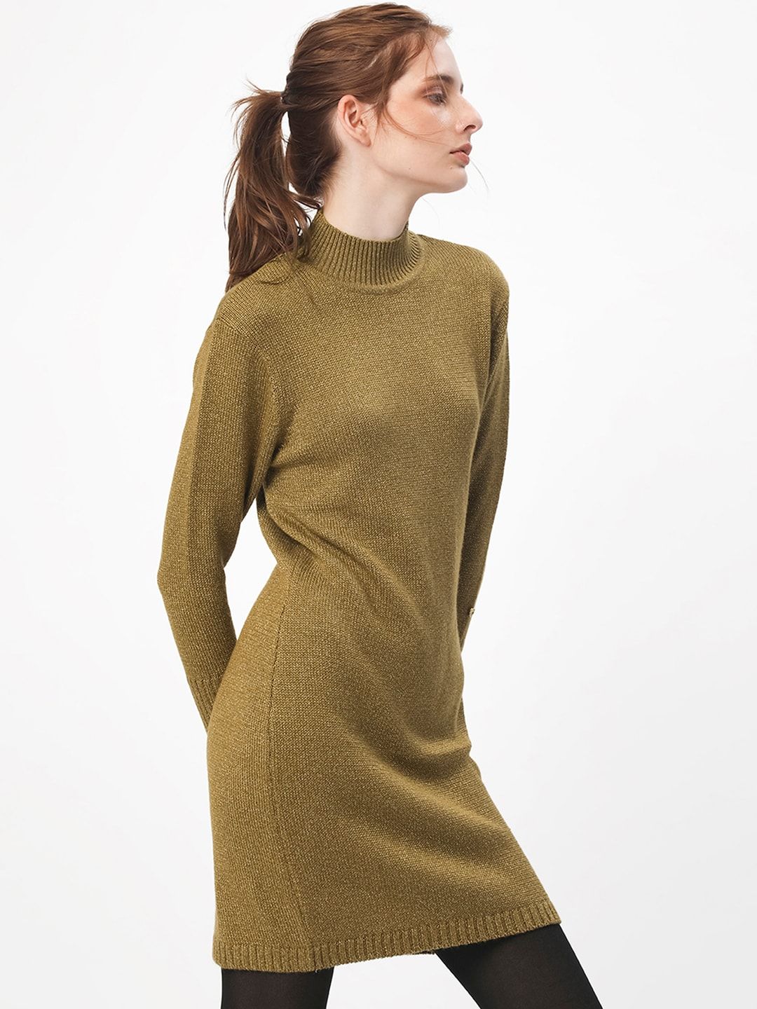 RAREISM Hight Neck Acrylic Longline Pullover