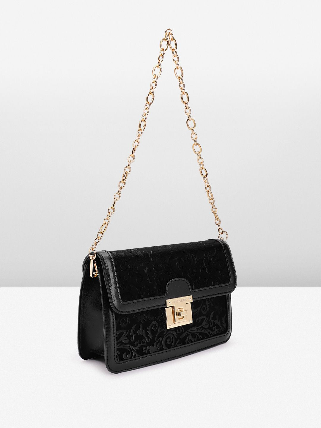 Lino Perros Floral Textured Structured Sling Bag