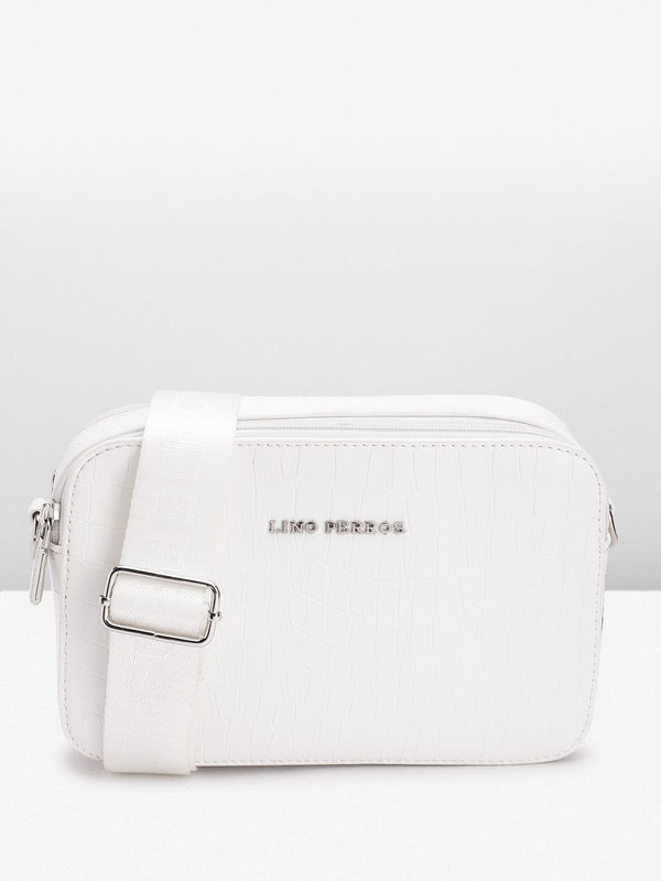 Lino Perros Croc Textured Structured Sling Bag