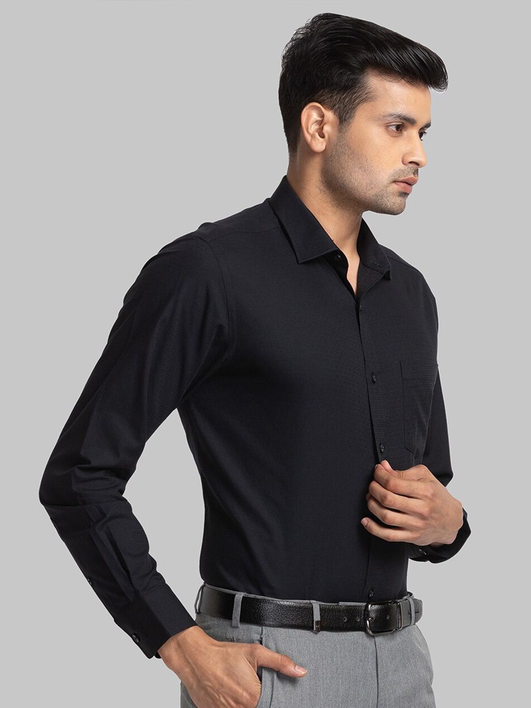 Park Avenue Self Design Slim Fit Organic Cotton Formal Shirt