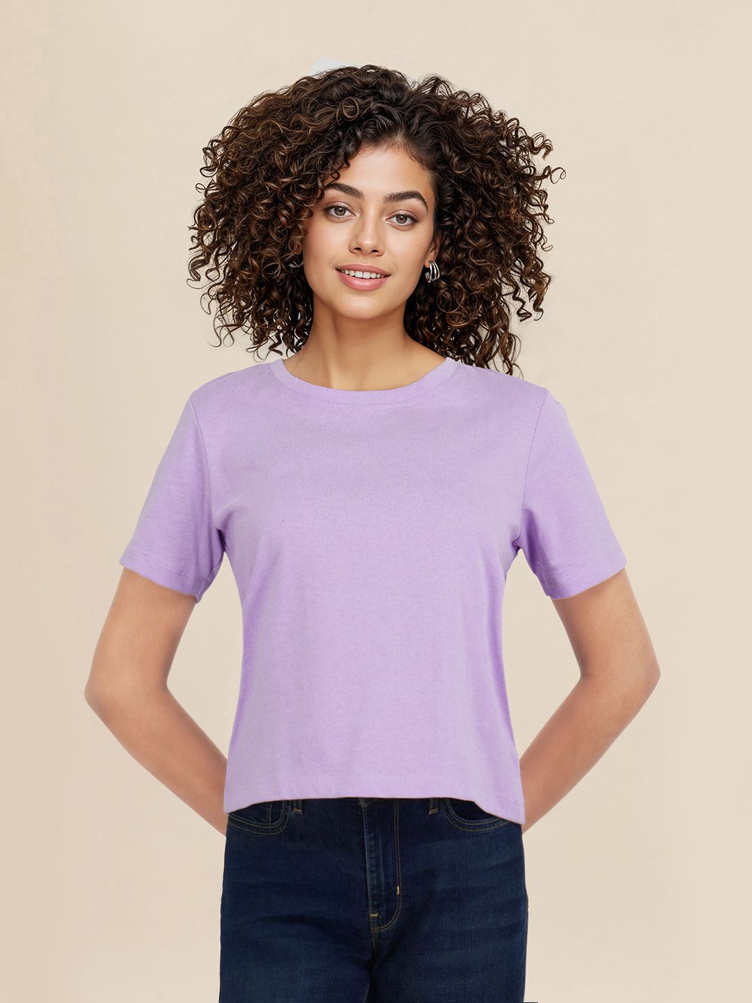 DressBerry Solid Round Neck Casual T-shirt
