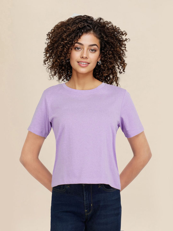 DressBerry Solid Round Neck Casual T-shirt