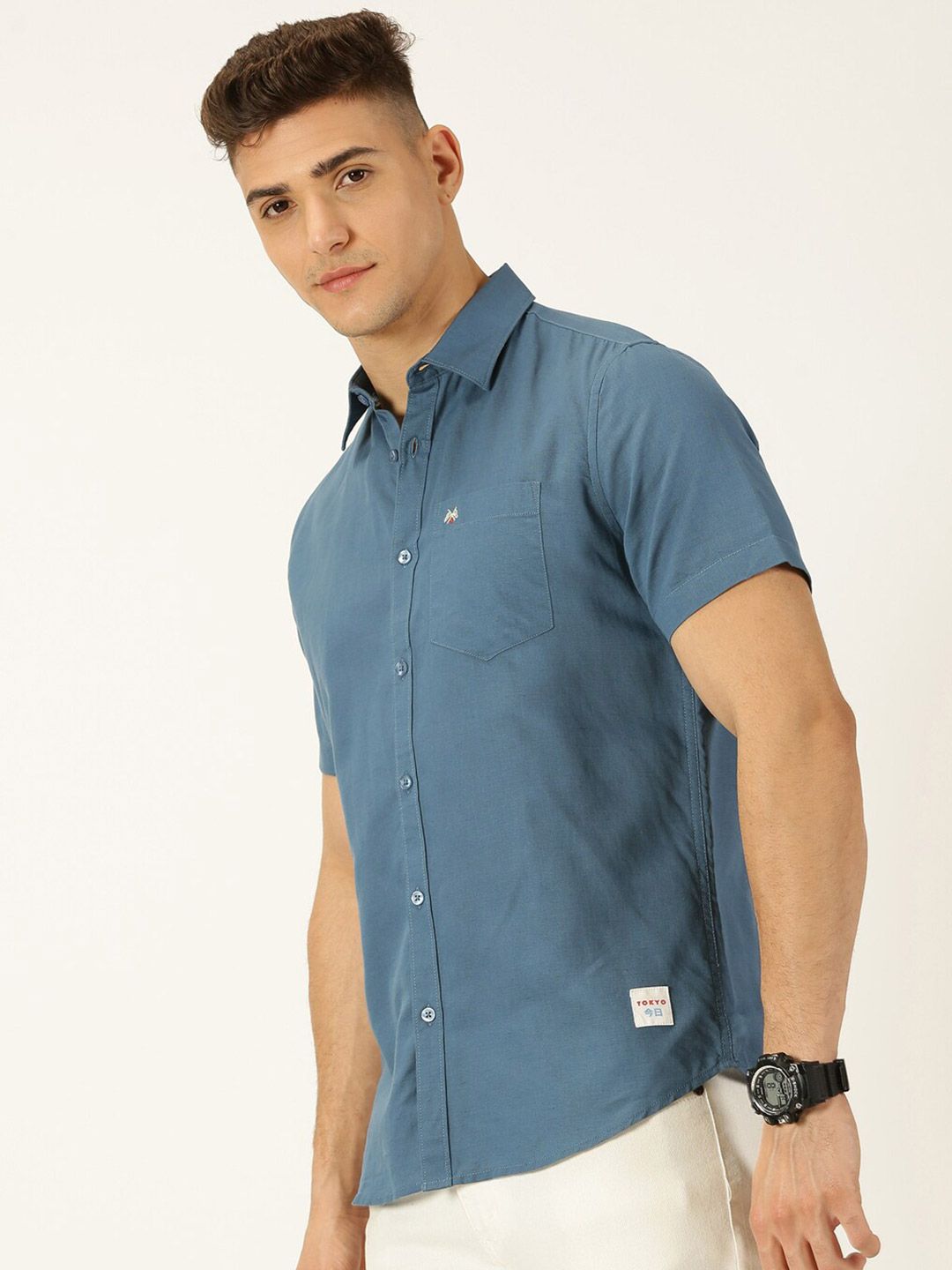 Thomas Scott Classic Slim Fit Casual Cotton Linen Shirt