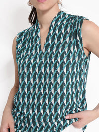 RAREISM Geometric Print Cotton Top