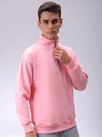 The Indian Garage Co Men High Neck Half Zipper Winter Sweatshirt