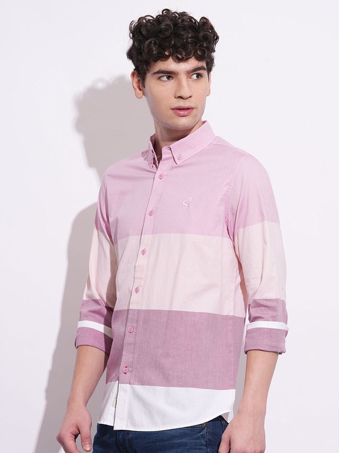 Being Human Men Classic Slim Fit Opaque Colourblocked Casual Shirt