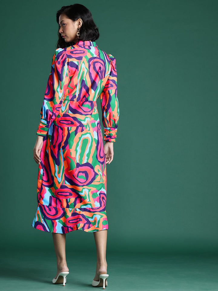 DressBerry Printed Midi Wrap Dress
