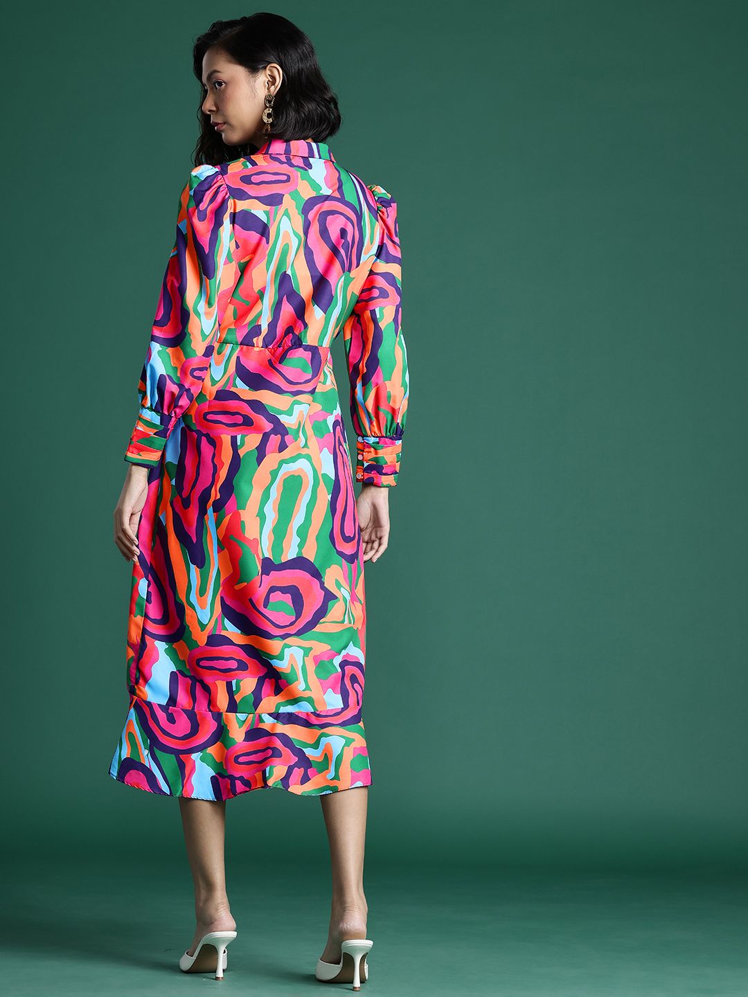 DressBerry Printed Midi Wrap Dress