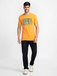 Being Human Typography Printed Regular-Fit Knitted Casual T-shirt