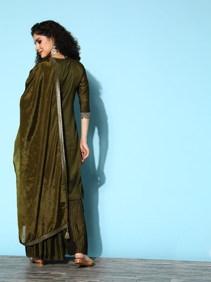 Libas Women Floral Silk Blend Hyper Texture Kurta Set