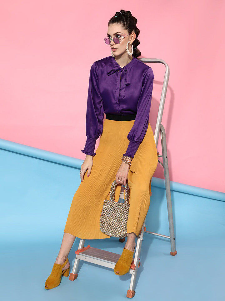STREET 9 Women Purple Casual Shirt