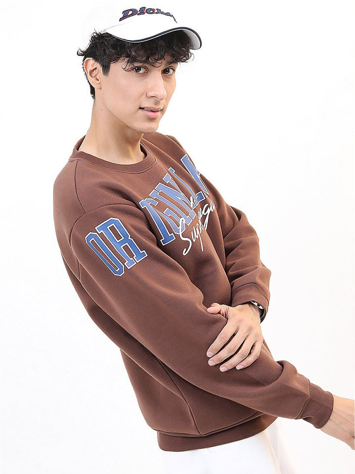 HIGHLANDER Men Brown Printed Sweatshirt