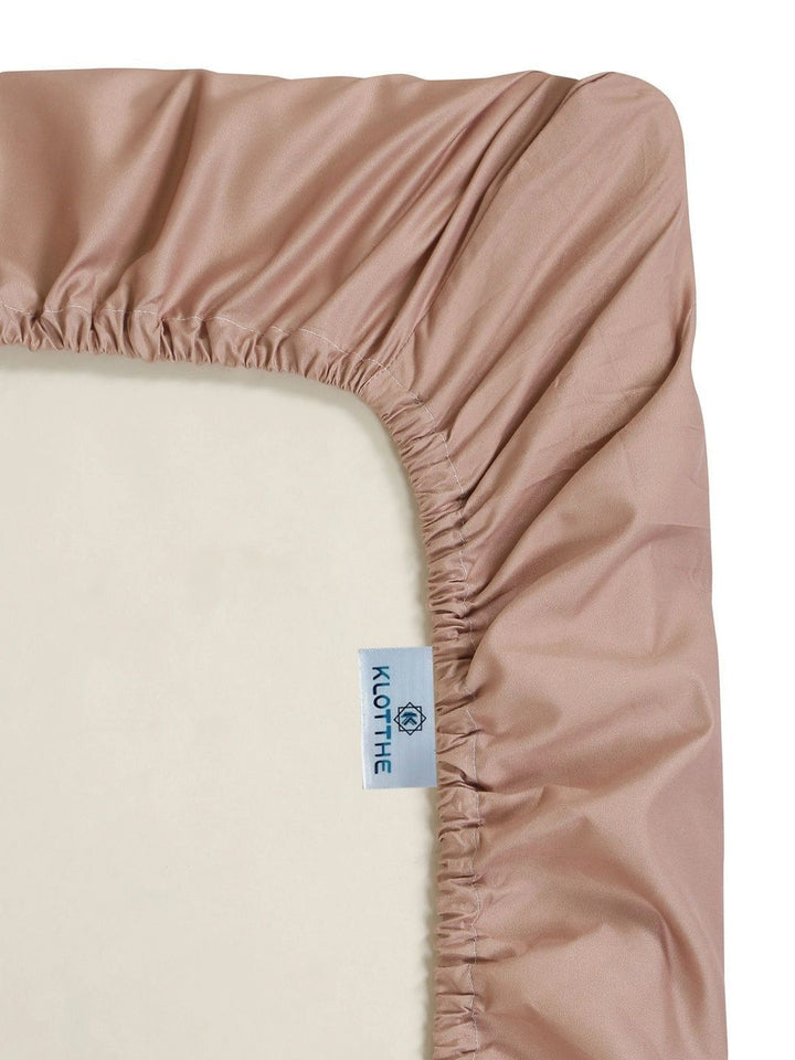KLOTTHE Berwarna Krim & Coklat Floral 400 TC Cadar King dengan 2 Sarung Bantal