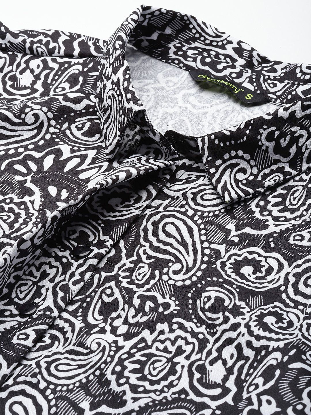 DressBerry Printed Monochrome Casual Shirt