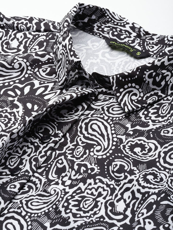 DressBerry Printed Monochrome Casual Shirt