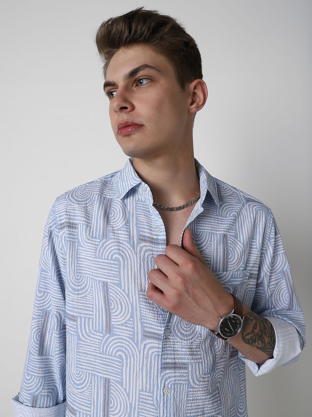 VASTRADO Men Classic Slim Fit Floral Opaque Printed Casual Shirt