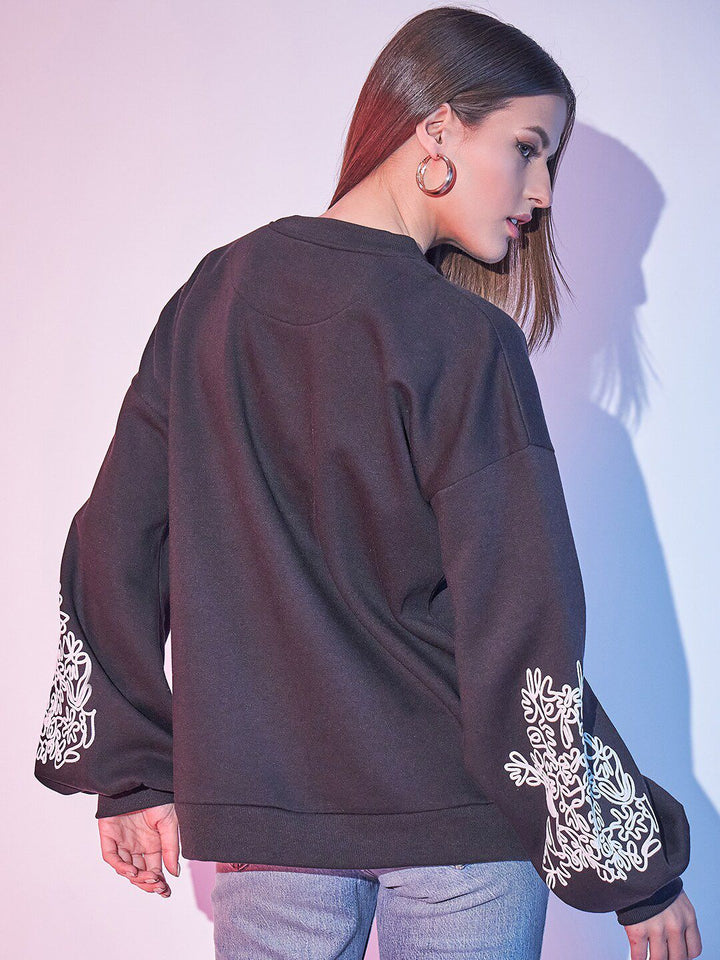 STREET 9 Graphic Printed Fleece Pullover