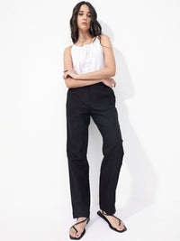 RAREISM Women Regular Fit High-Rise Linen Trousers
