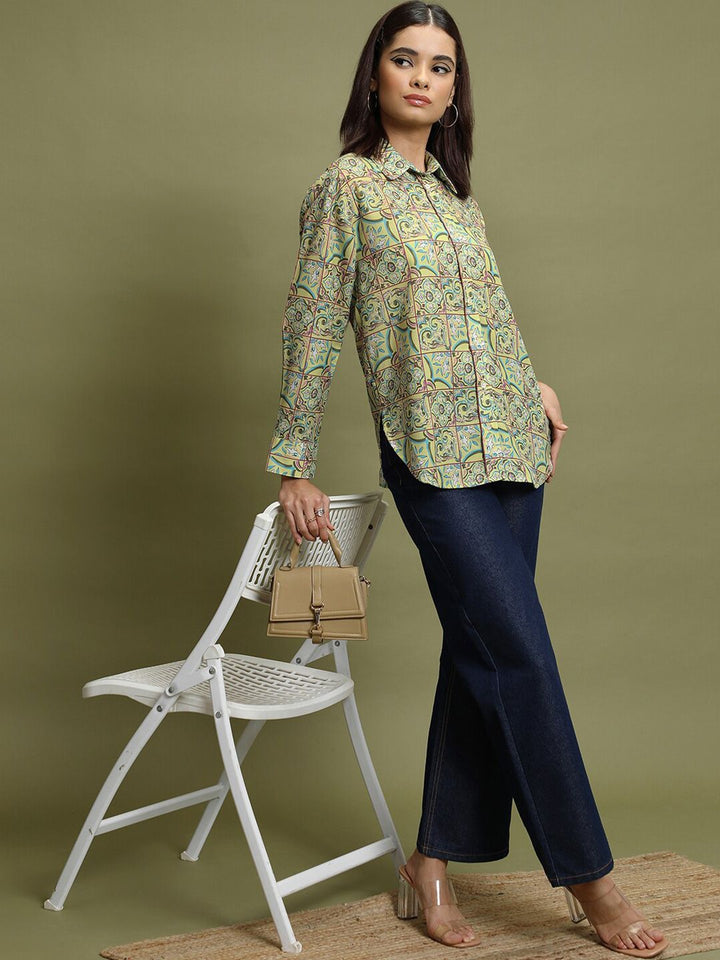 Vishudh Ethnic Motifs Printed Spread Collar Casual Shirt