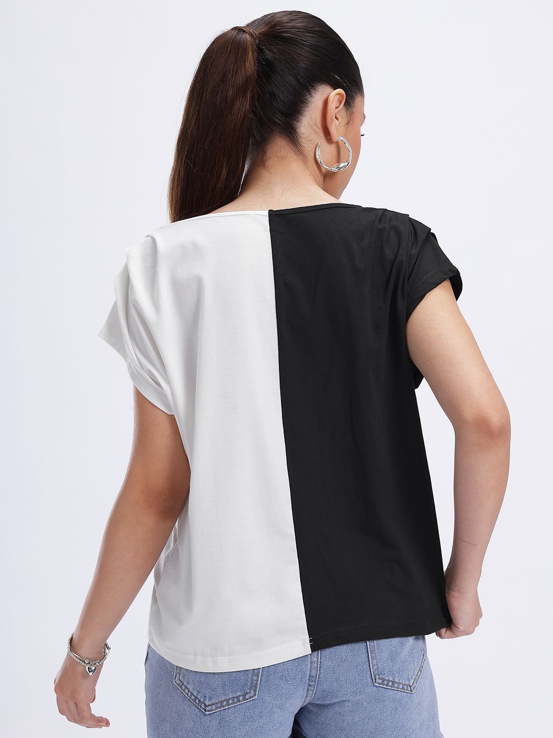 DressBerry Colourblocked Extended Sleeves Shirt Style Top