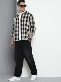 The Indian Garage Co Pure Cotton Textured Checks Opaque Relaxed Fit Casual Shirt