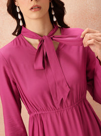 all about you Tie-Up Neck Empire-Style A-Line Kurta with Trousers