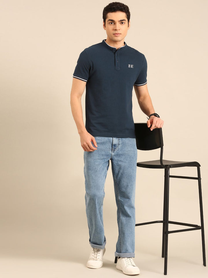 Being Human Pure Cotton Henley Neck T-shirt
