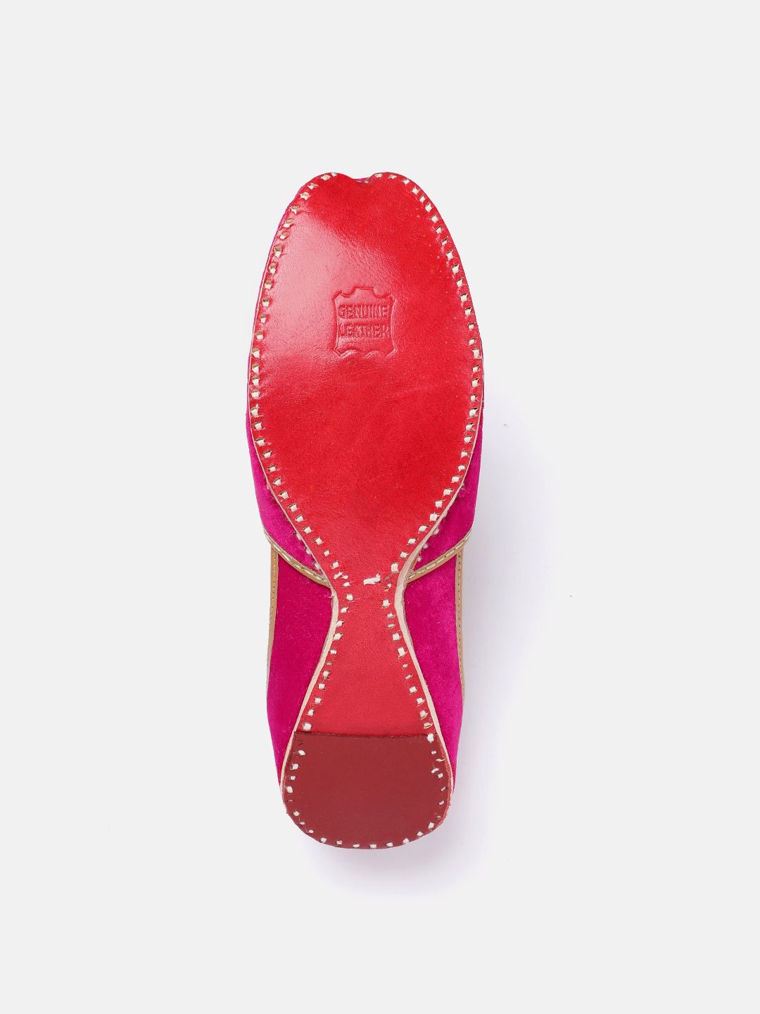 House of Pataudi Women Floral Embroidered Leather Mojaris
