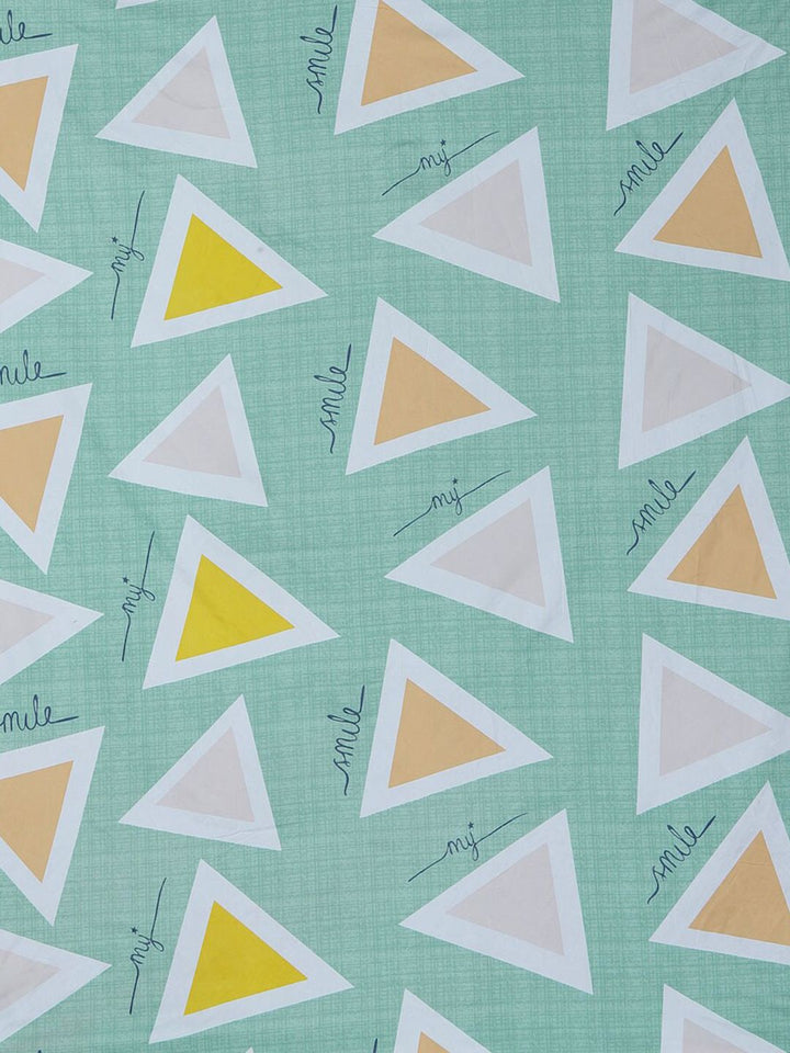 KLOTTHE Geometric Printed 300 TC Fitted King Bedsheet with 2 Pillow Covers