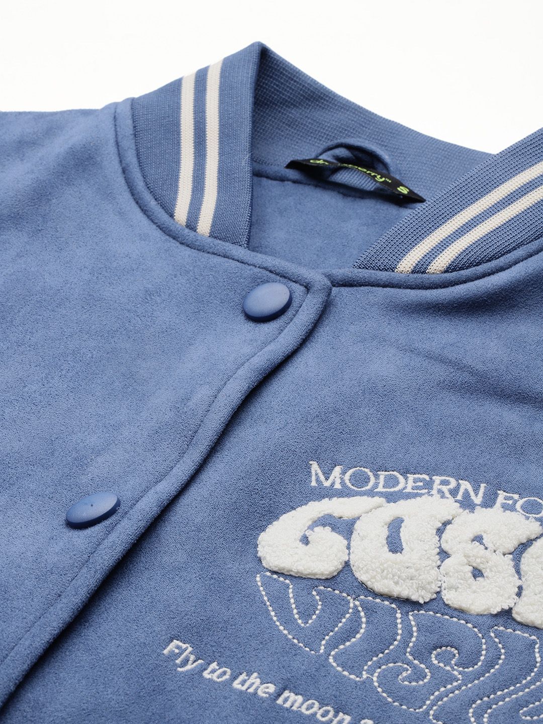 DressBerry Embroidered Suede Varsity Jacket