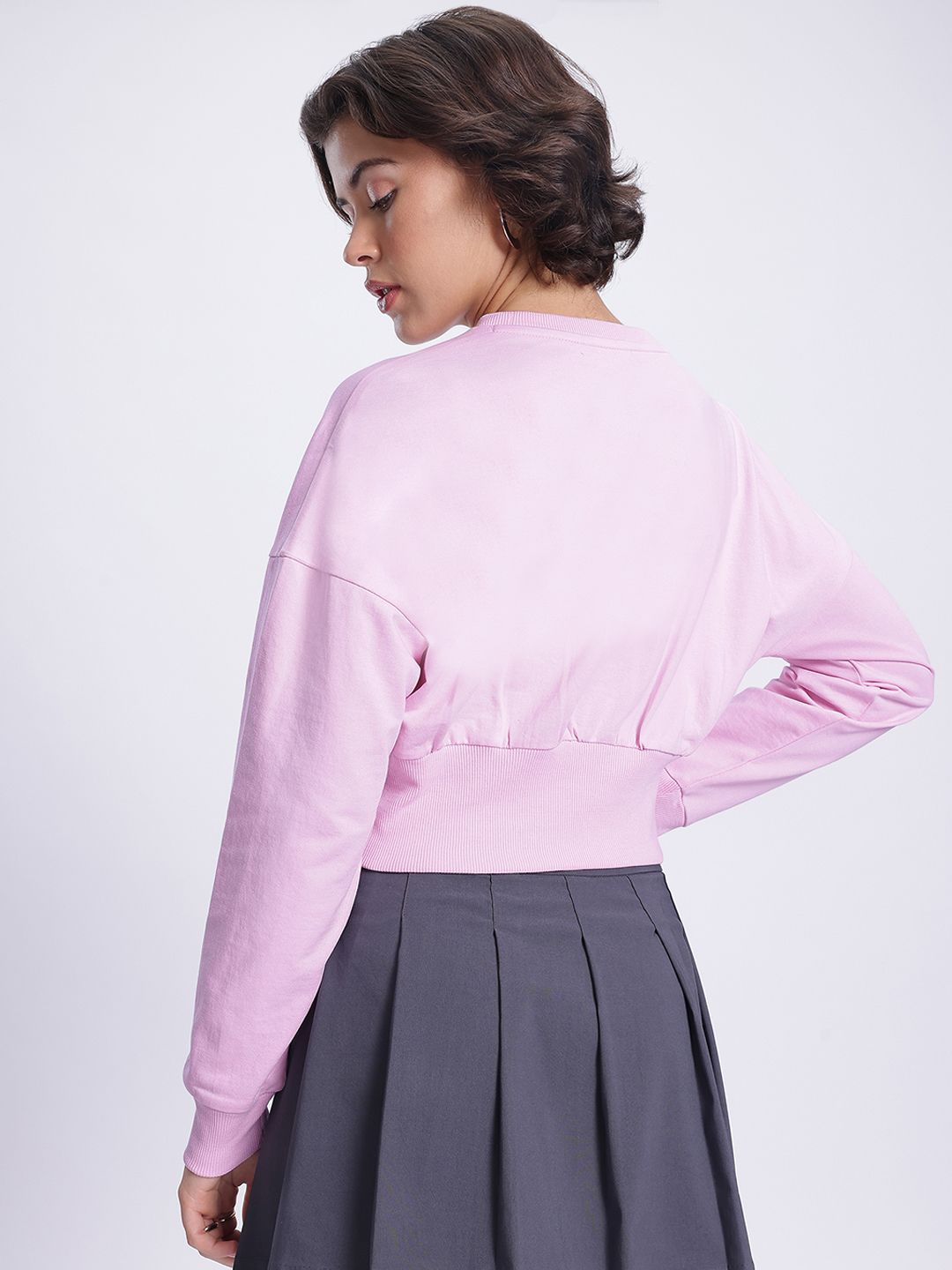 DressBerry Drop-Shoulder Crop Sweatshirt
