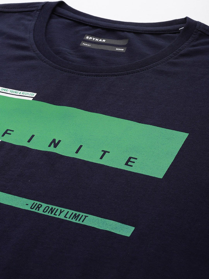 SPYKAR Typography Printed Slim Fit Pure Cotton T-shirt