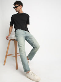 Bene Kleed Men Relaxed Fit Clean Look Heavy Fade Whiskers Pure Cotton Tinted Jeans