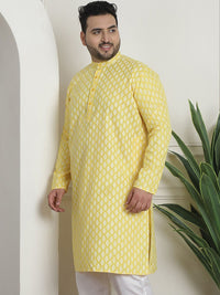 SOJANYA PLUS Motif Etnik Bercetak Kolar Jalur Kurta Lurus