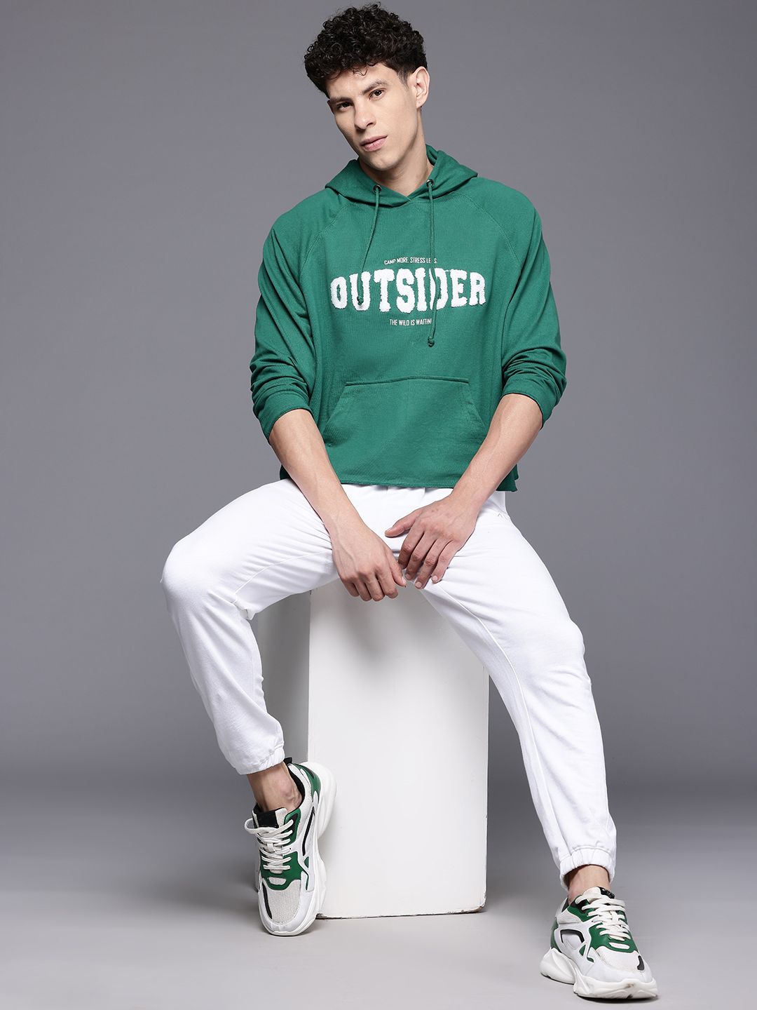 HRX by Hrithik Roshan Applique Detail Hooded Sweatshirt