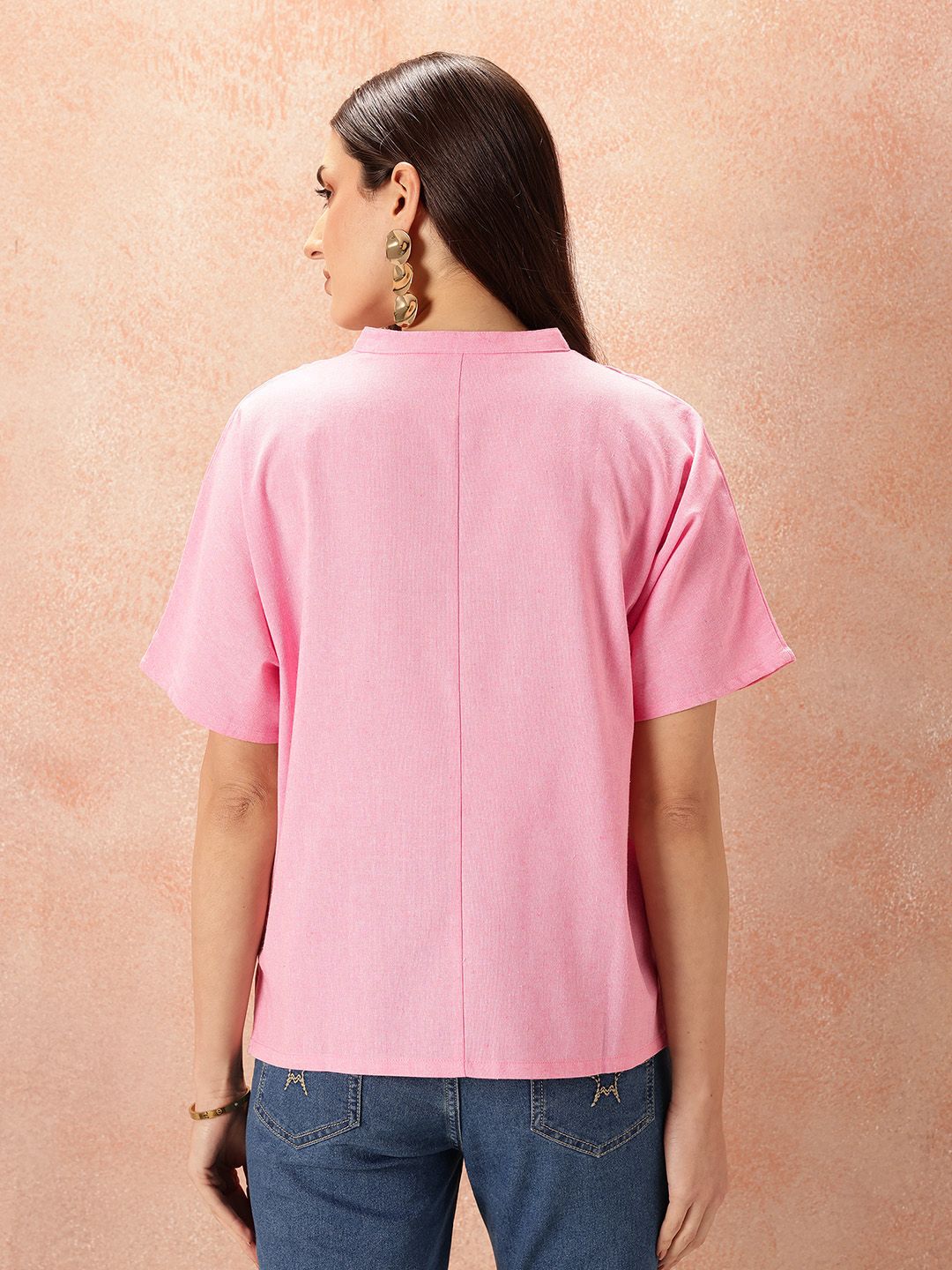 all about you Extended Sleeves Panelled Pure Cotton Top