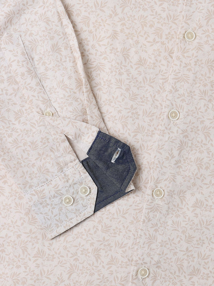 VASTRADO Men Tiny Floral Printed Cotton Shirt