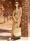 SASSAFRAS Crochet Sleeveless Beach Cover-up Midi Dress