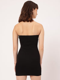 DressBerry Rib Knits Strapless Bandeau Dress
