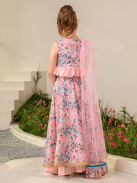 pspeaches Girls Printed Ready to Wear Lehenga & Blouse With Dupatta
