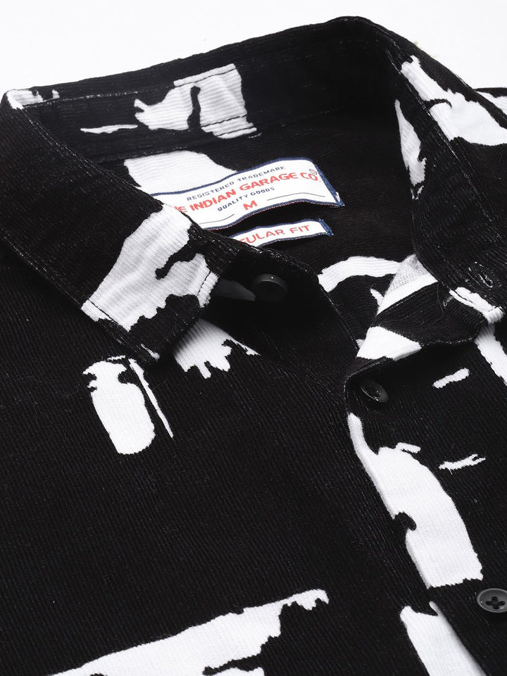 The Indian Garage Co Pure Cotton Abstract Printed Corduroy Shirt