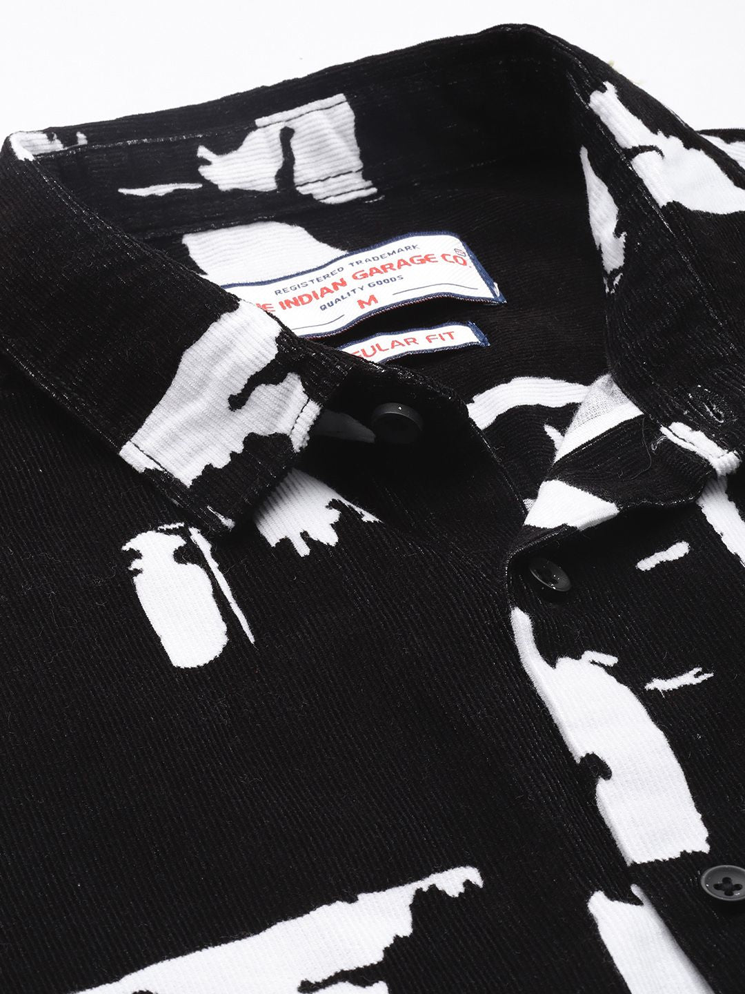 The Indian Garage Co Pure Cotton Abstract Printed Corduroy Shirt