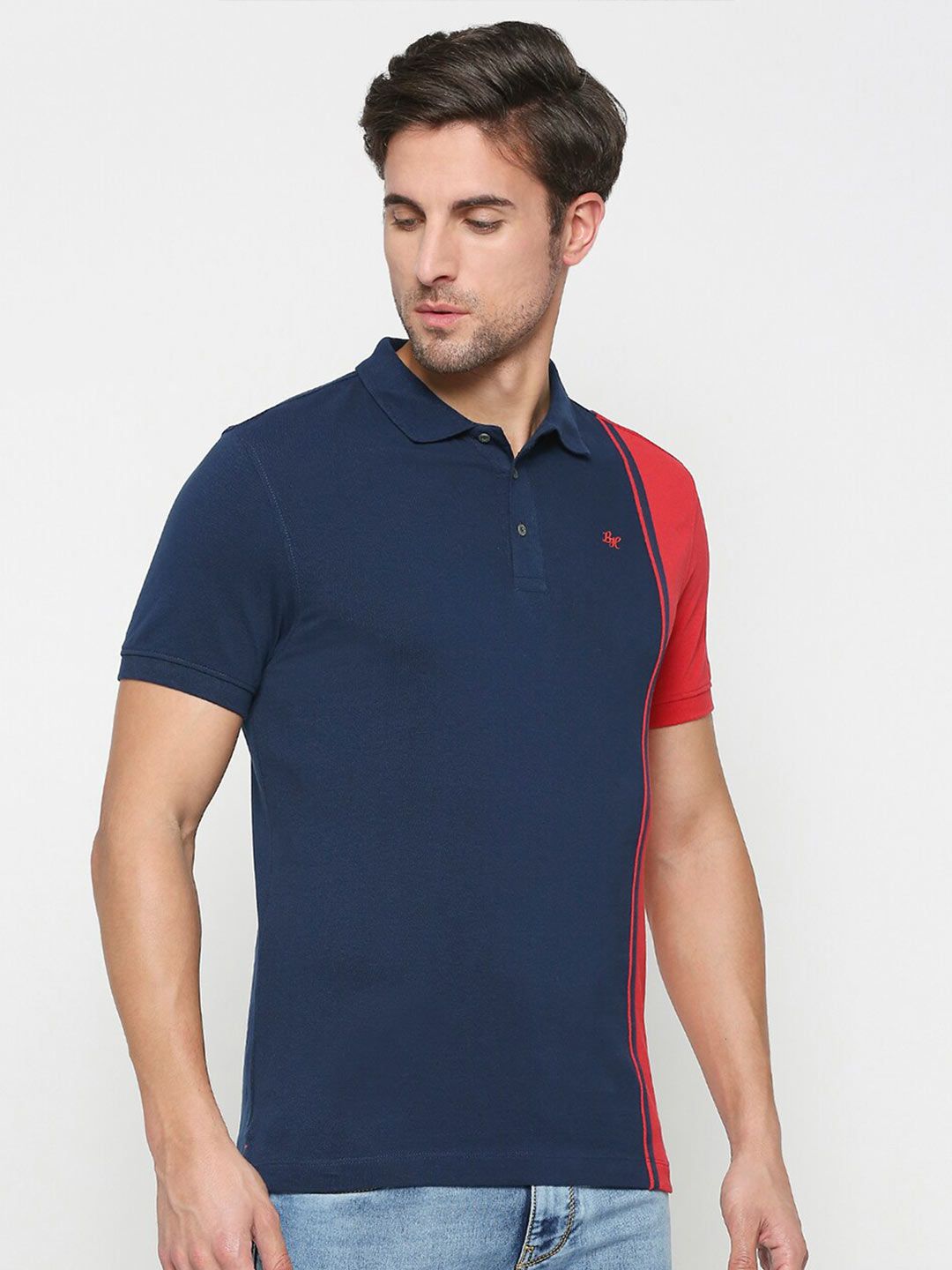 Being Human Colourblocked Polo Collar T-shirt