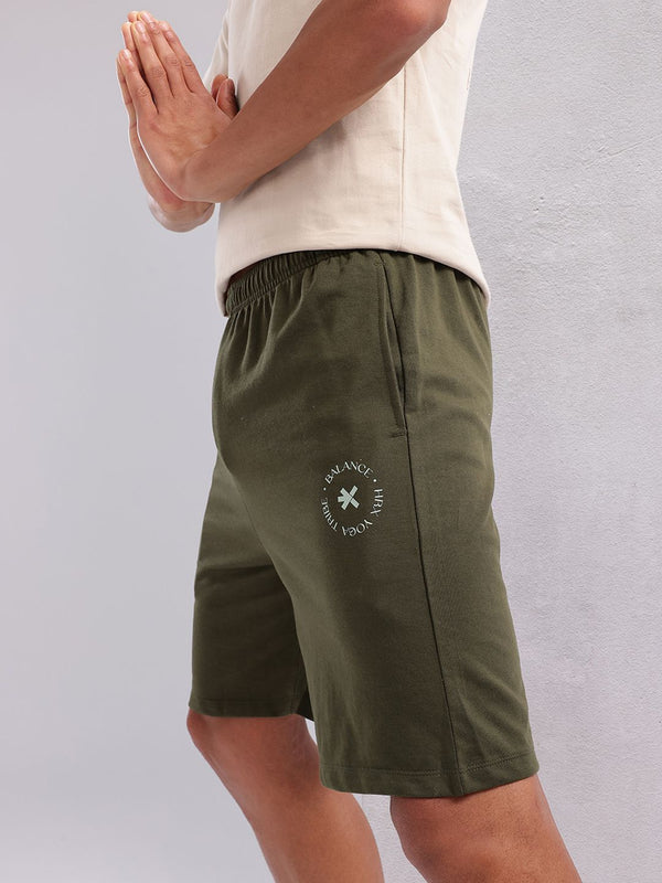 HRX by Hrithik Roshan Men Mid-Rise Brand Logo Detail Yoga Shorts