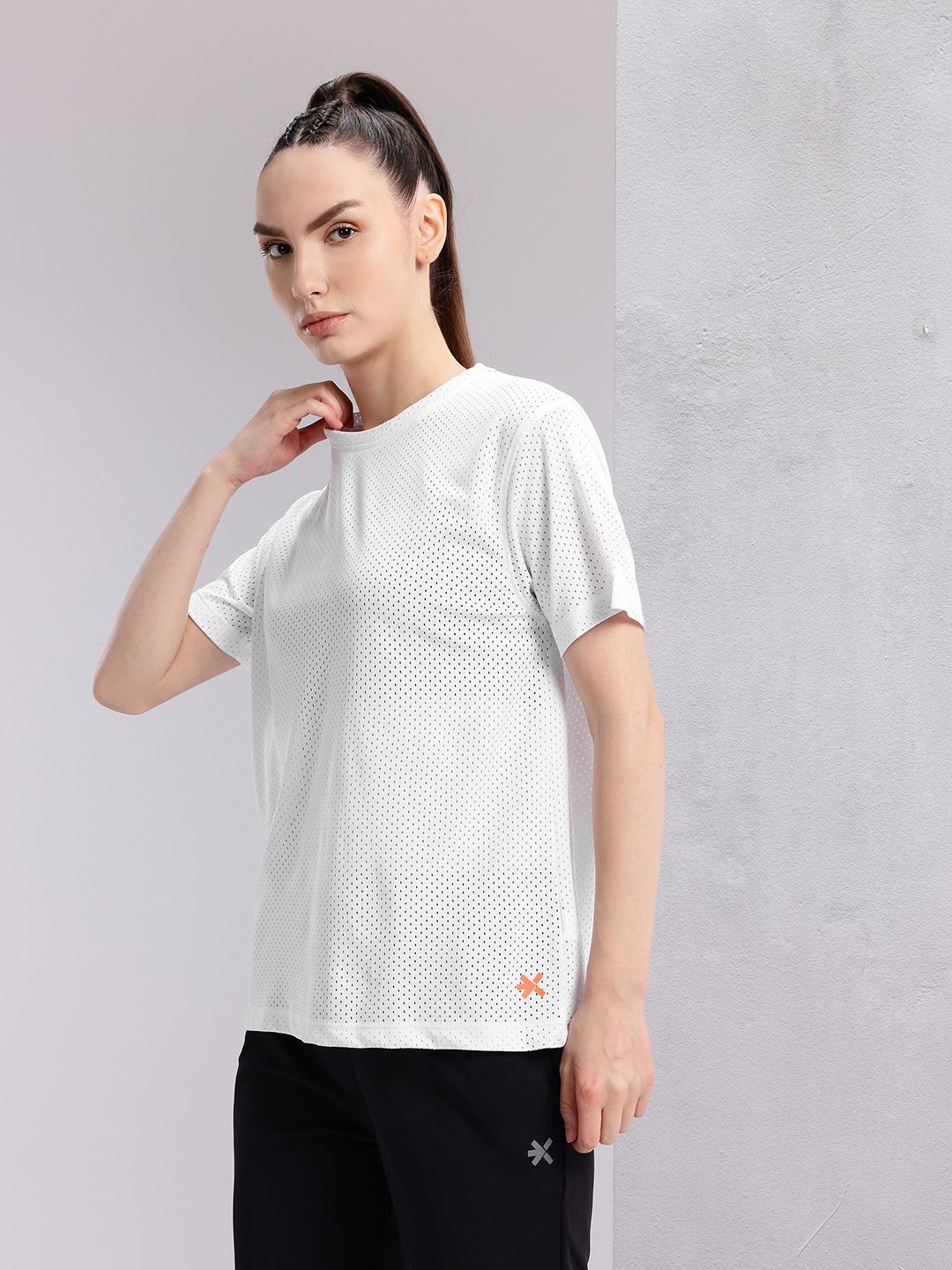 HRX by Hrithik Roshan Women Perforated Rapid-Dry Training T-shirt